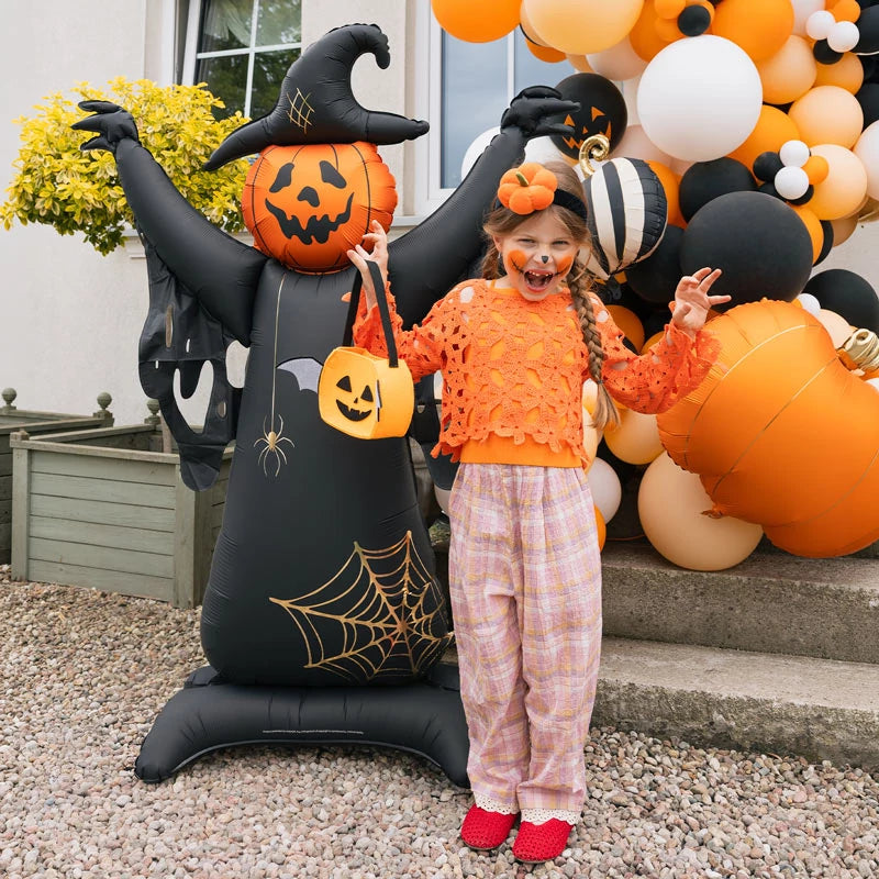 Luftballon mit XXL-Folienboden 111,5 x 152 cm Halloween Vogelscheuche (OHNE HELIO)