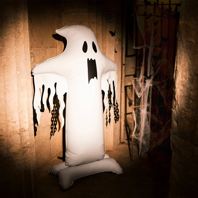 Ballon mit XXL-Folienbasis 109 x 165 cm Halloween-Geist (OHNE HELIO)