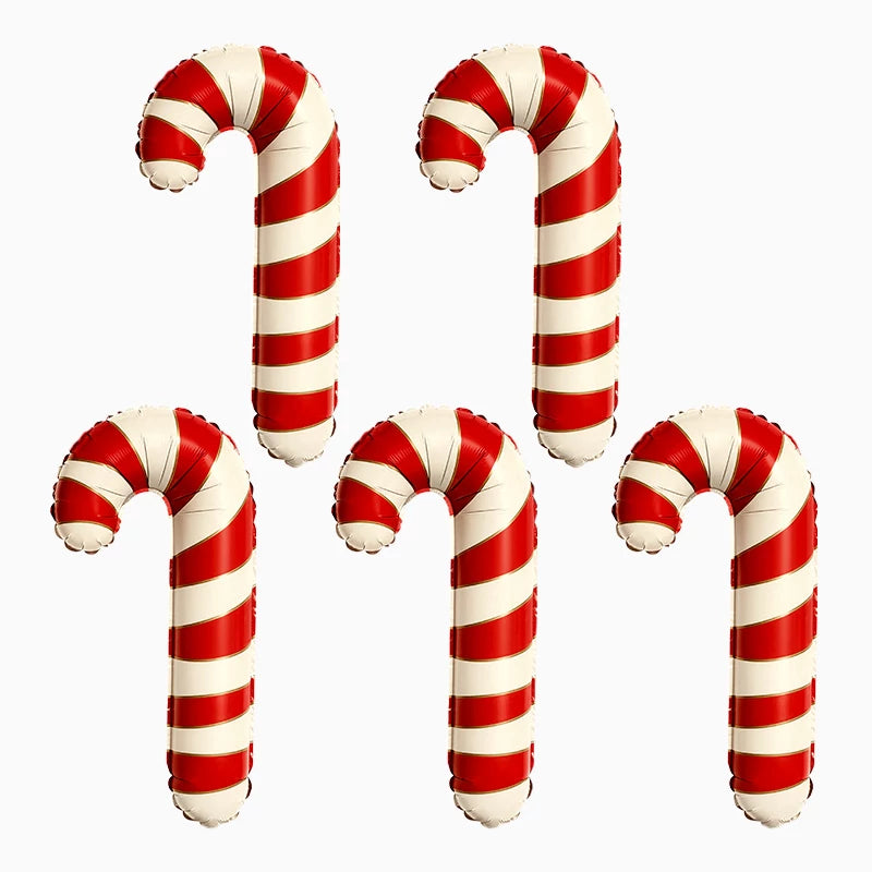 Set Globos Foil Navidad 15.5 x 31 cm Bastón Caramelo (5 uds)