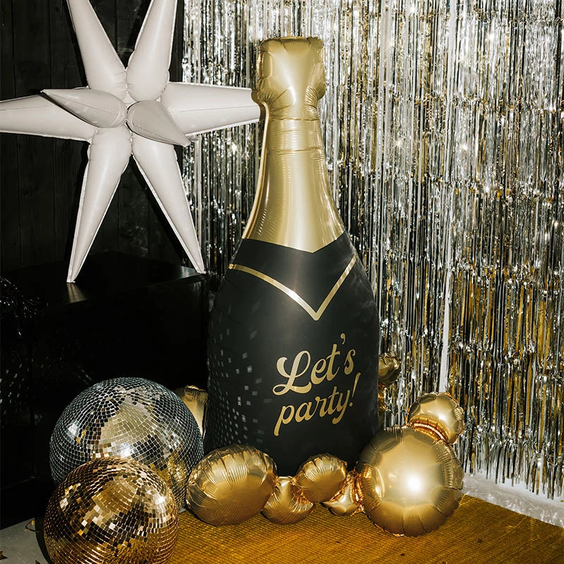 Folienballon 79 x 114 cm Flasche mit Blasen „Let's Party!“