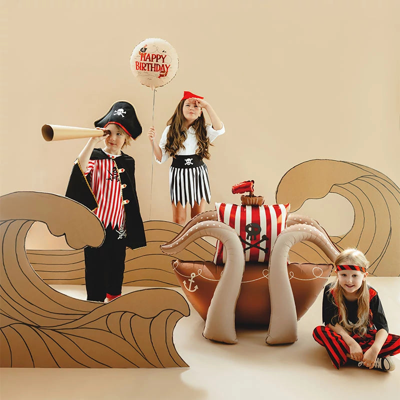 Globo con Base Foil XL 120 x 91 cm Barco Pirata (Sin Helio)