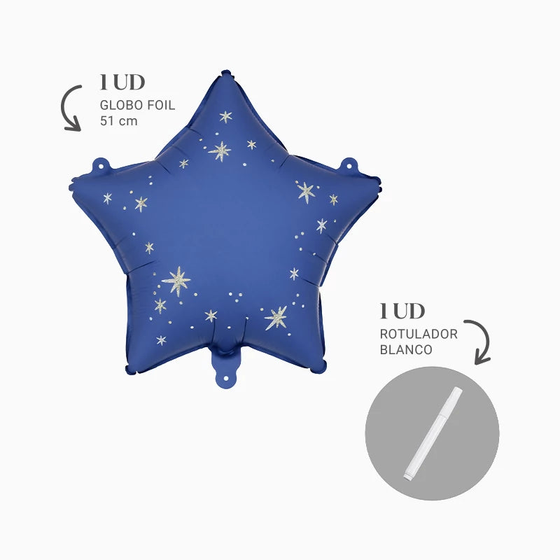 Globo Foil Estrella 51 cm con Rotulador