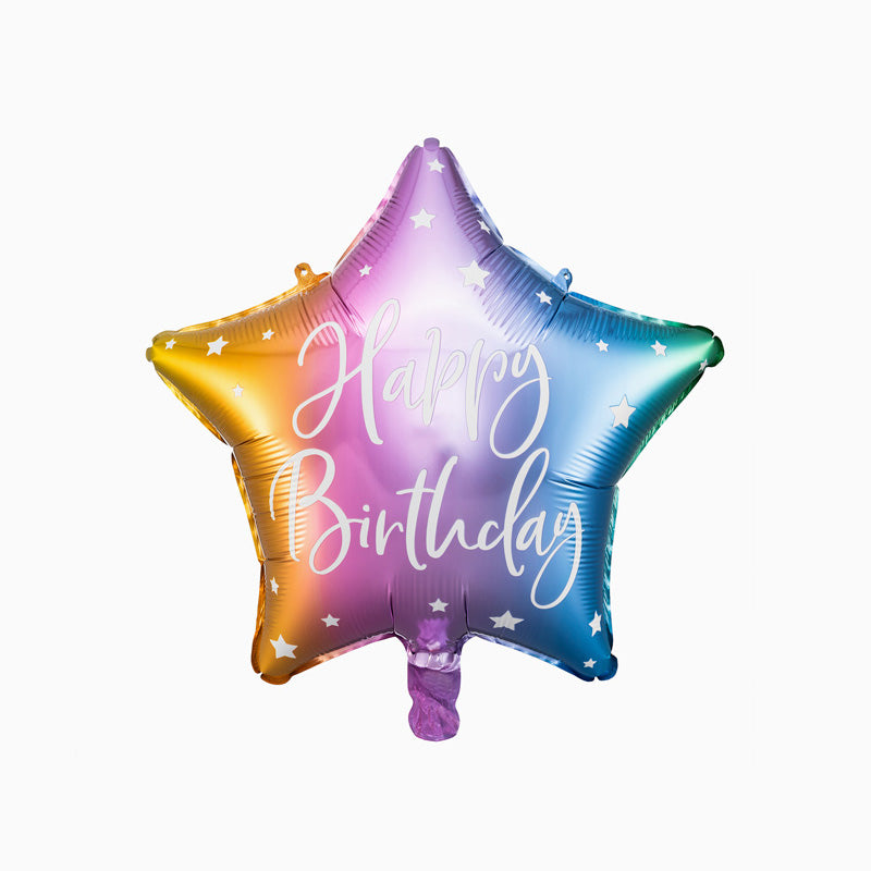 Globo Foil Estrella "Happy Birthday" Multicolor