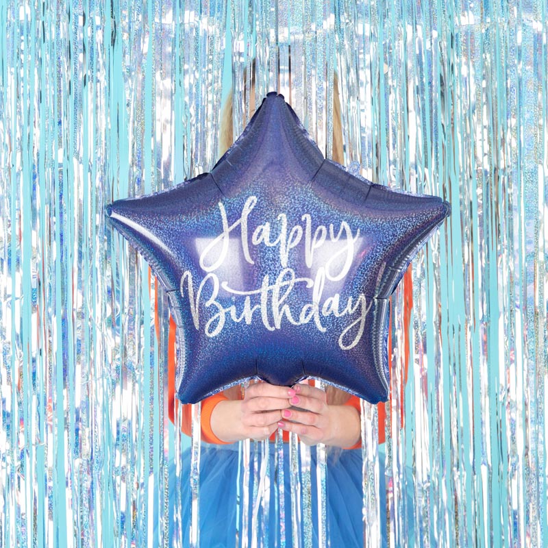 Fail Star Balloon "Alles Gute zum Geburtstag" Marineblau