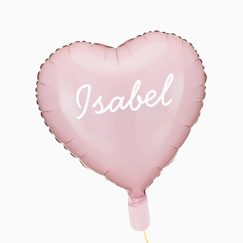 FOIL Balloon 45 cm Pink Heart Name White Vinyl - Perfect for Parties ...