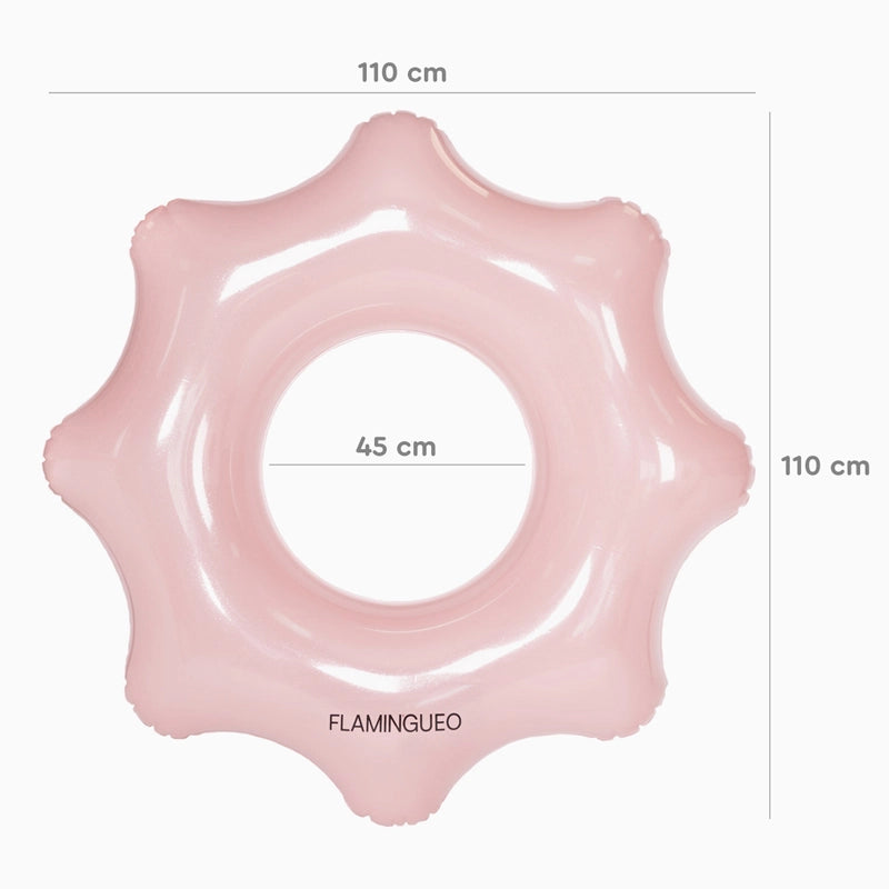 Float rosa pastello con glitter d'argento