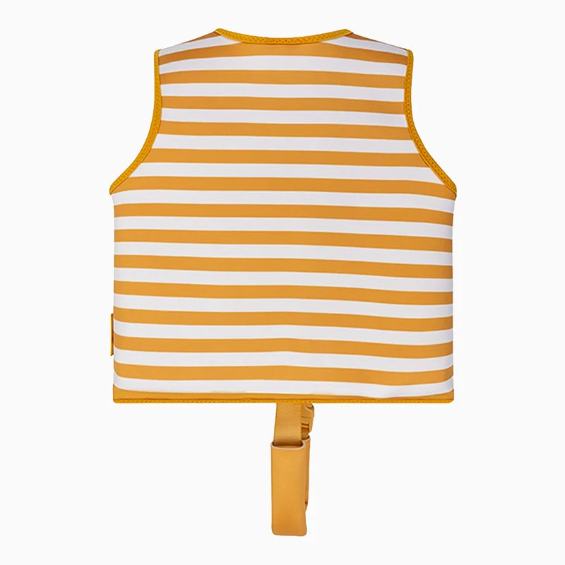Inspiracion con Chaleco de Flotación Rayas Naranja y Blanco con León