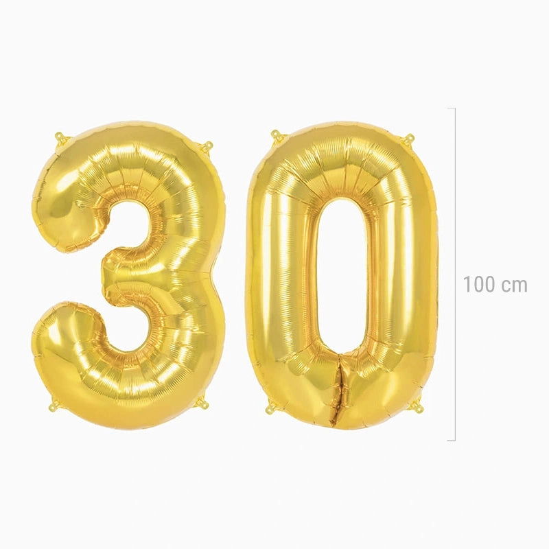 Globo 30 Cumpleaños Foil 100 cm Oro