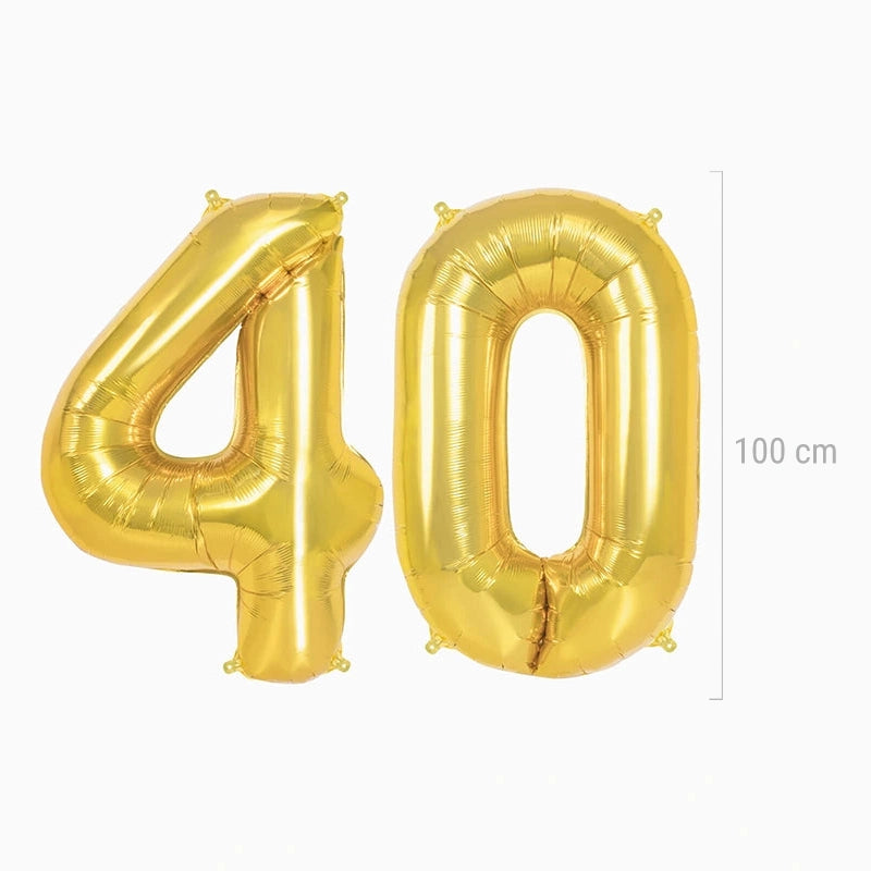 Globo 40 Cumpleaños Foil 100 cm Oro
