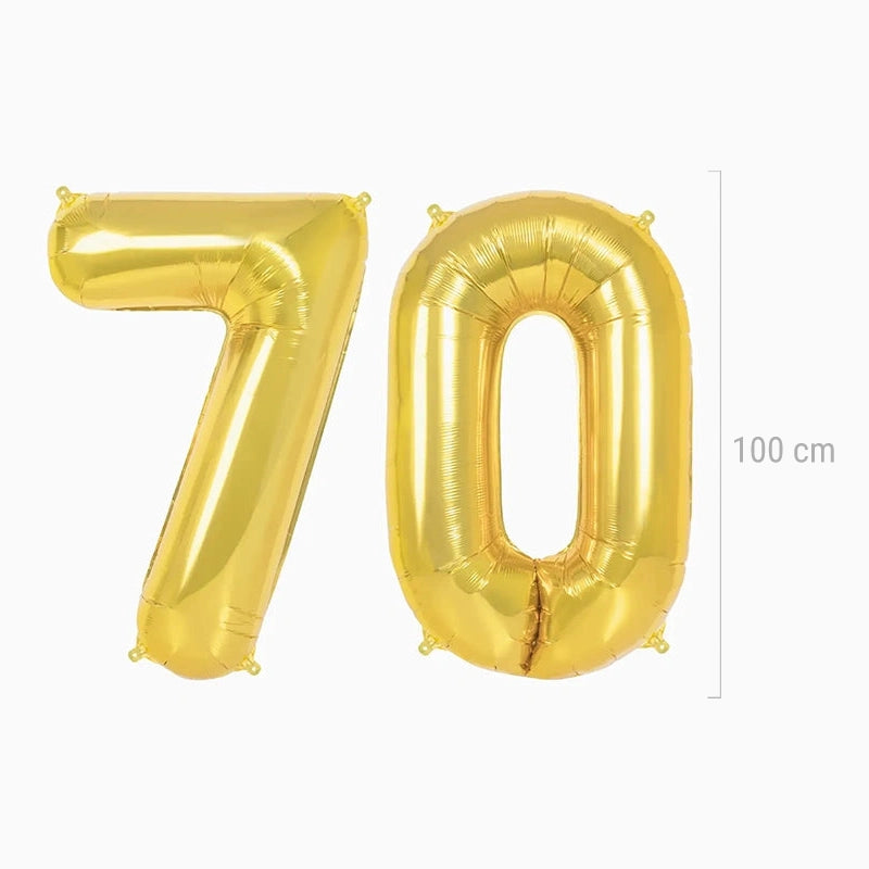 Globo Foil 70 Cumpleaños Oro