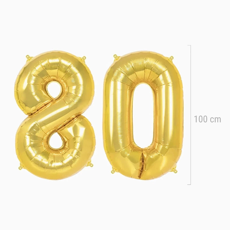 Globo Foil 80 Cumpleaños Oro