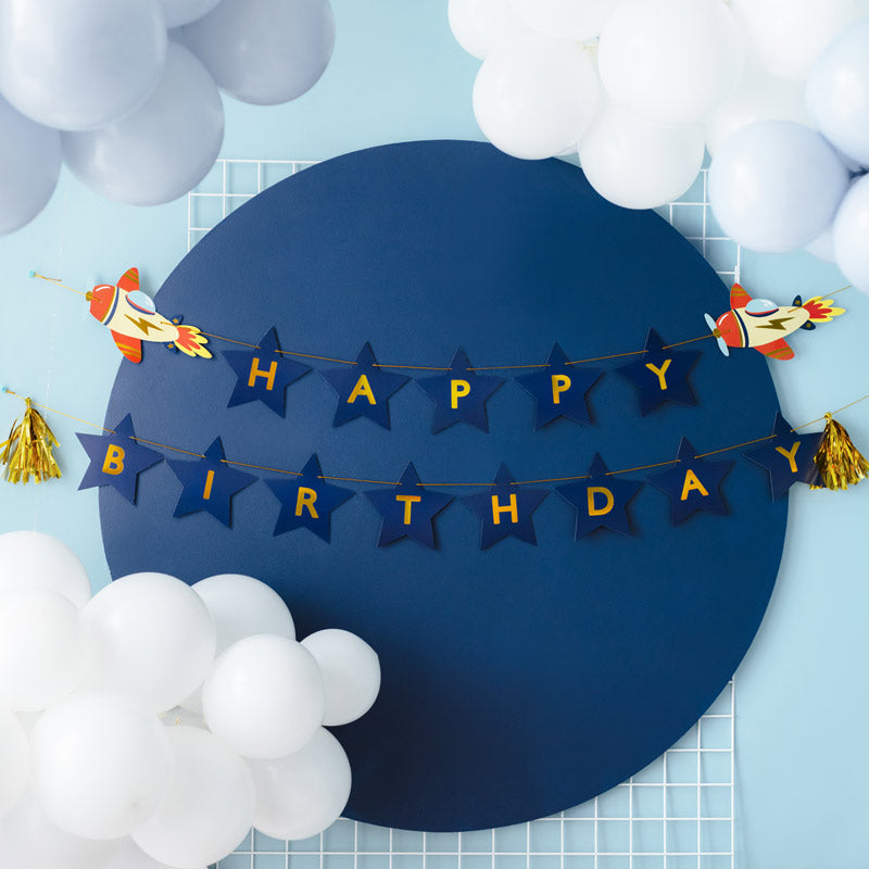 Guirnalda "Happy Birthday" Aviones