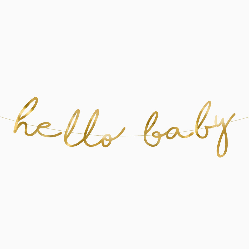 Guirnalda Cartón Metalizada "Hello Baby"