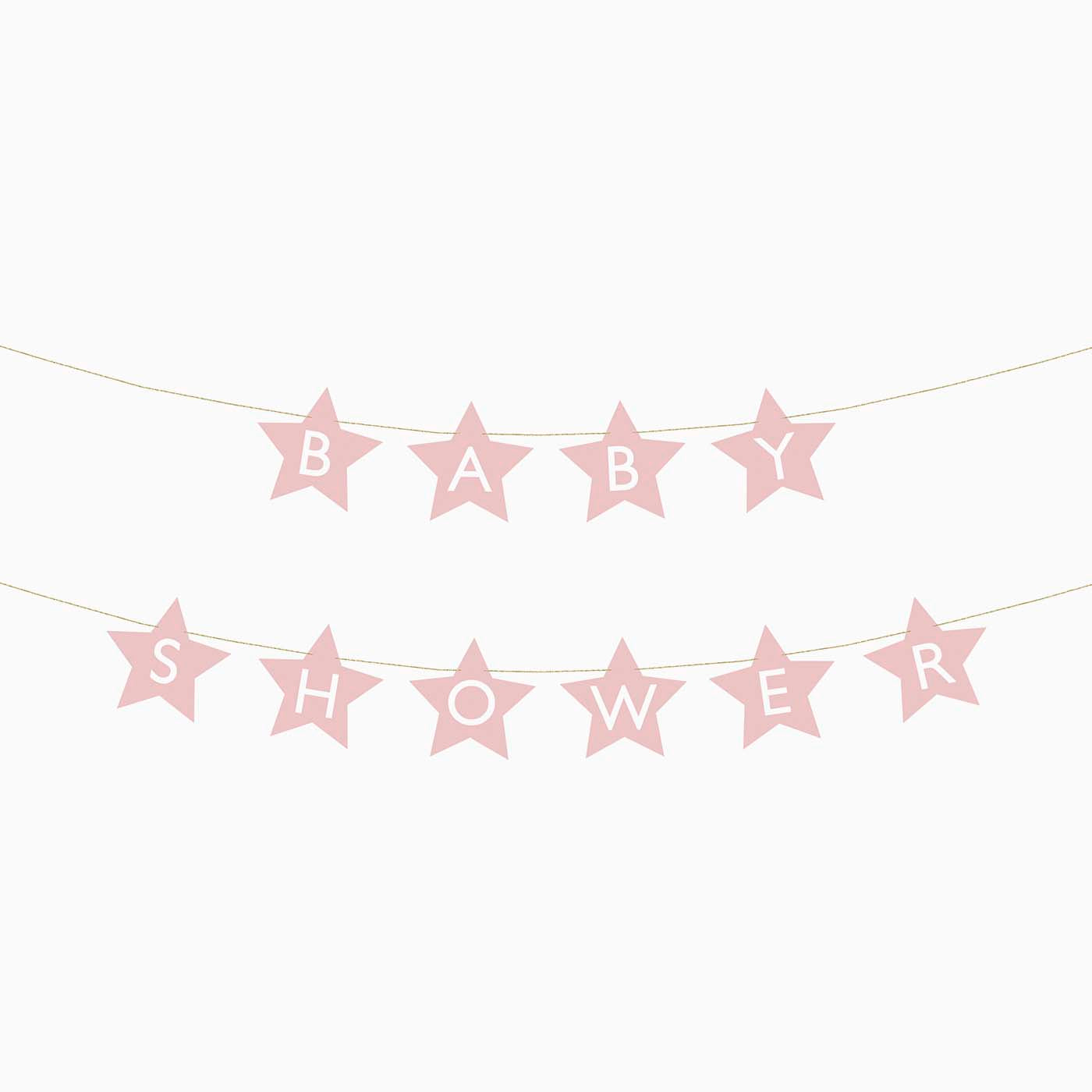Ghirlanda di stelle per baby shower rosa pastello