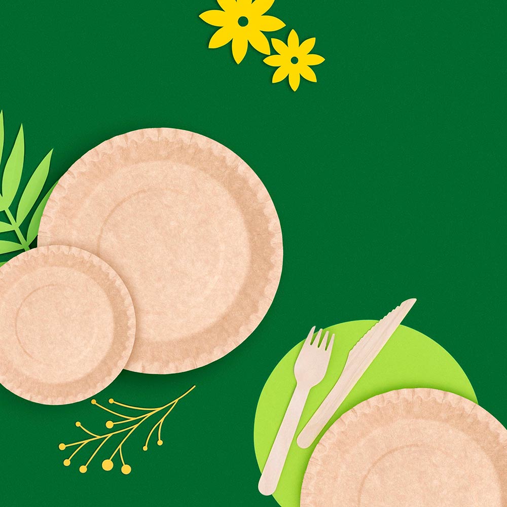 Dessert a cartone piatto rotondo Ø18 cm kraft