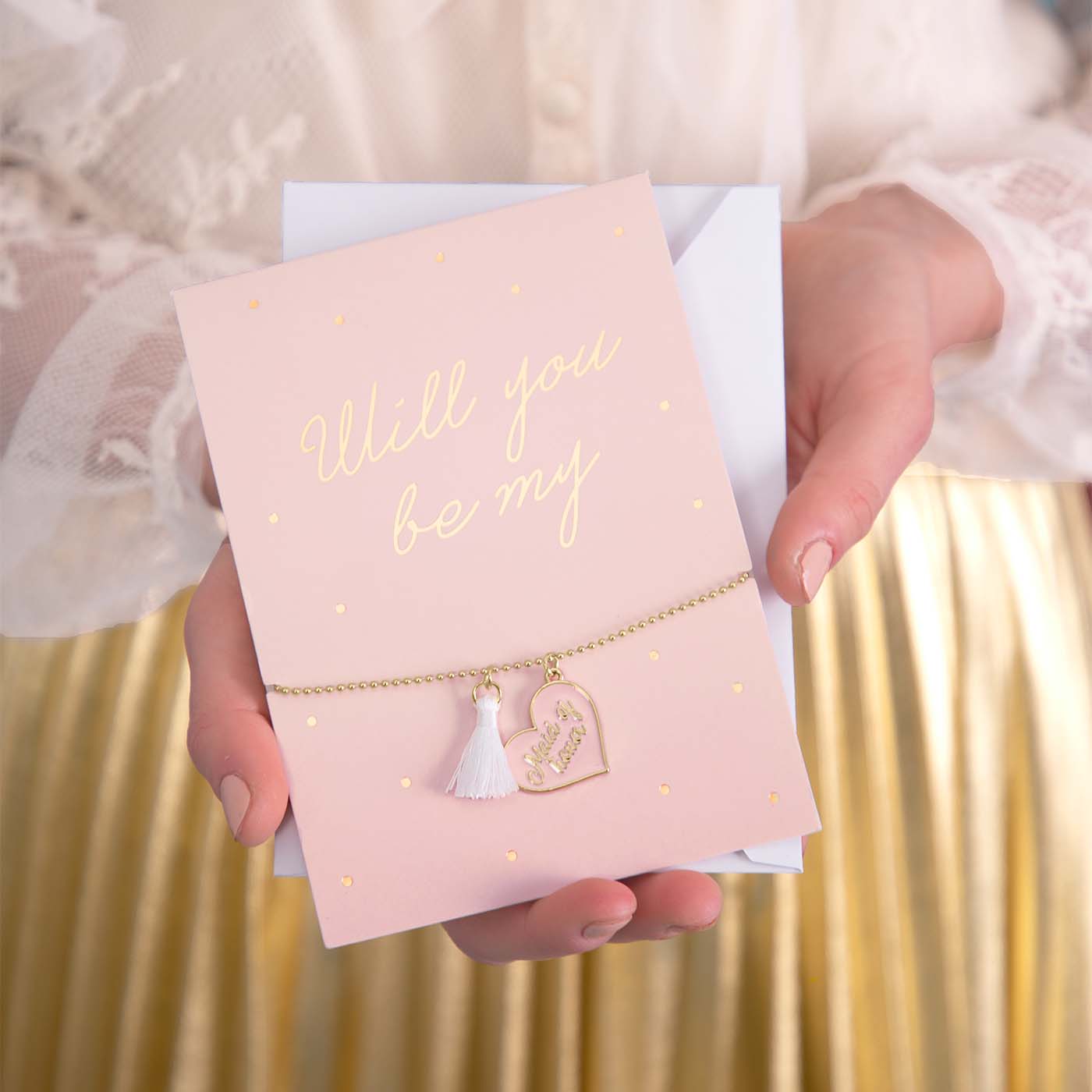 Card with bracelet "Will You My Maig Of Honor"