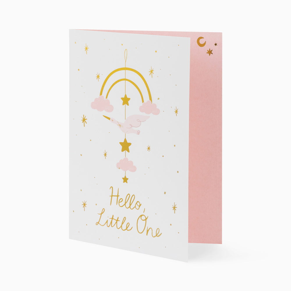 Tarjeta "Hello Little One" Rosa Pastel