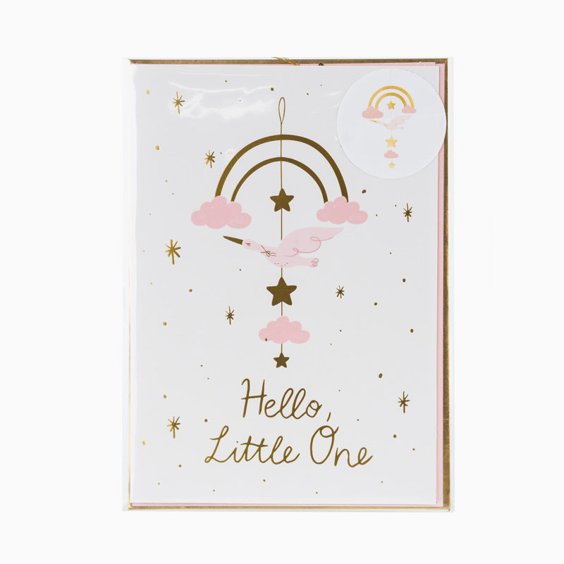 Tarjeta "Hello Little One" Rosa Pastel