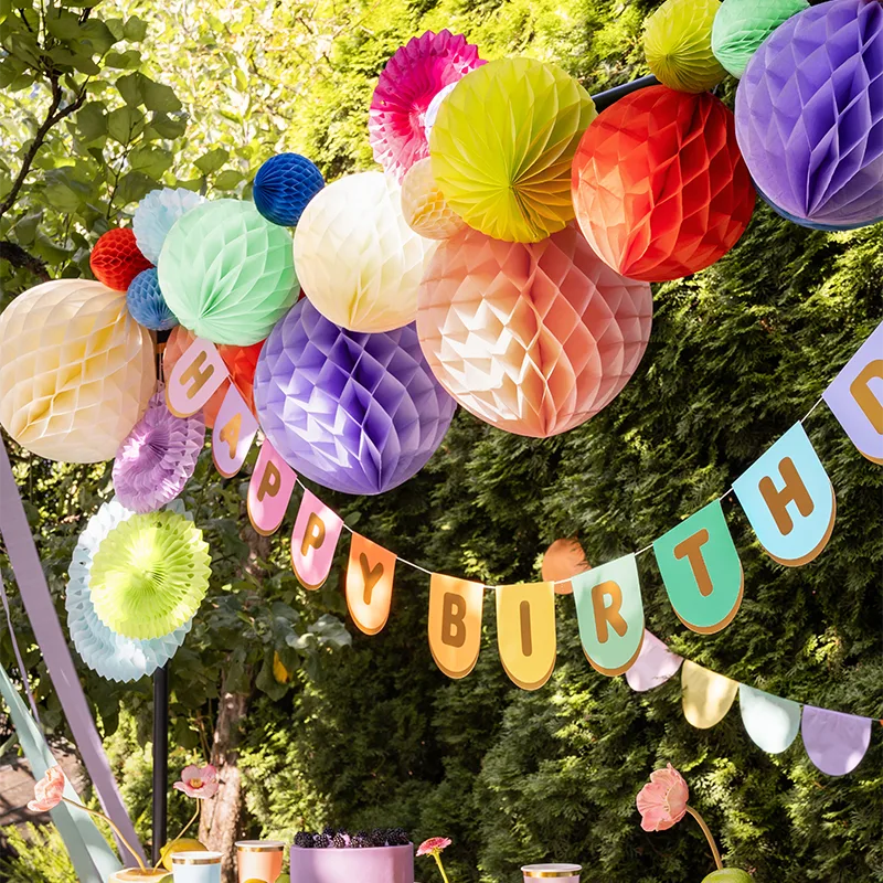 Bola Honeycomb Papel Ø 40 cm Violeta