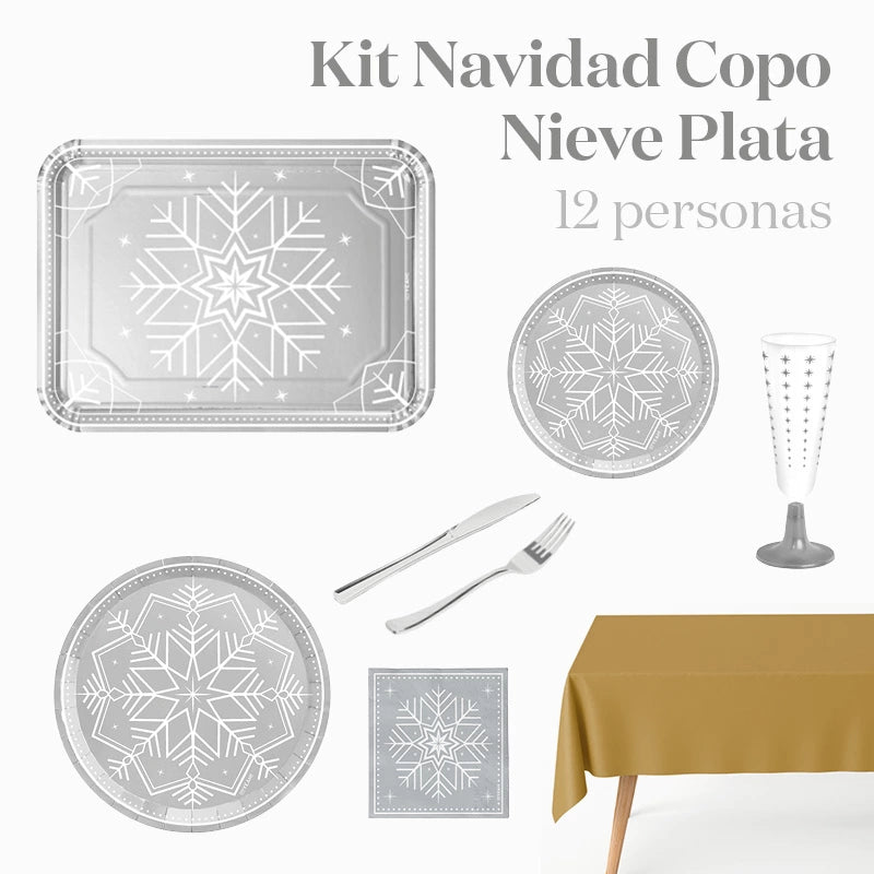 PREMIUM WINTER TABLE KIT 12 SILVER PEOPLE