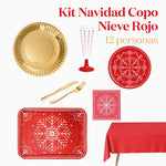 Kit da tavolo invernale premium 12 persone rosse