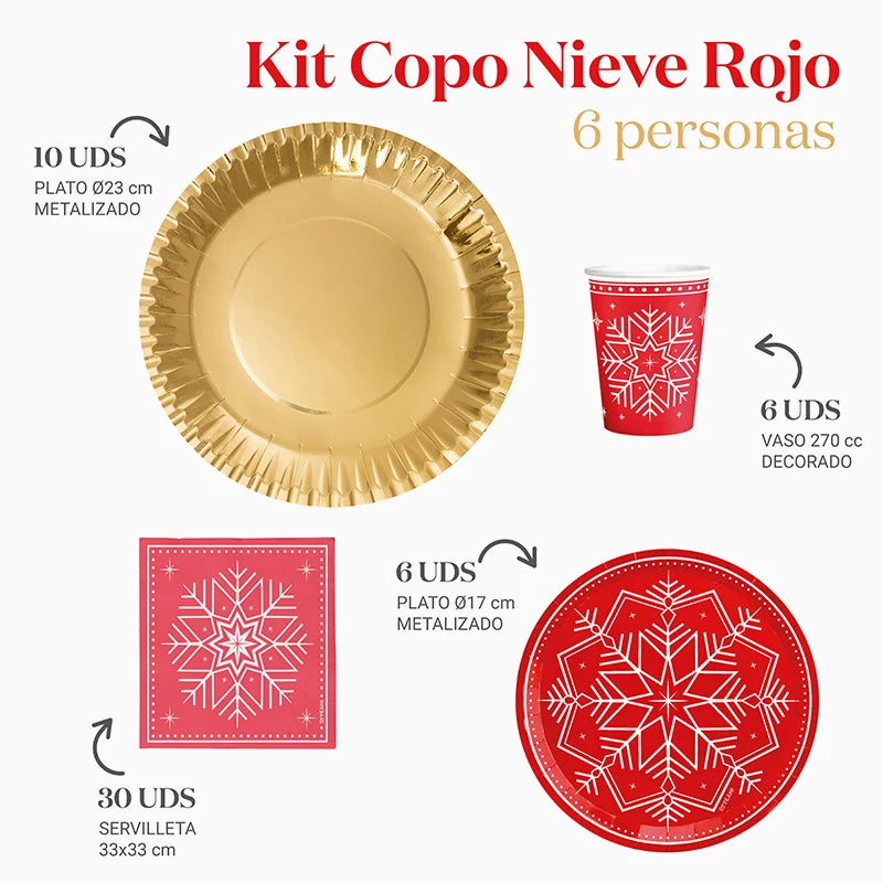 Kit di base invernale di base 6 persone rosse