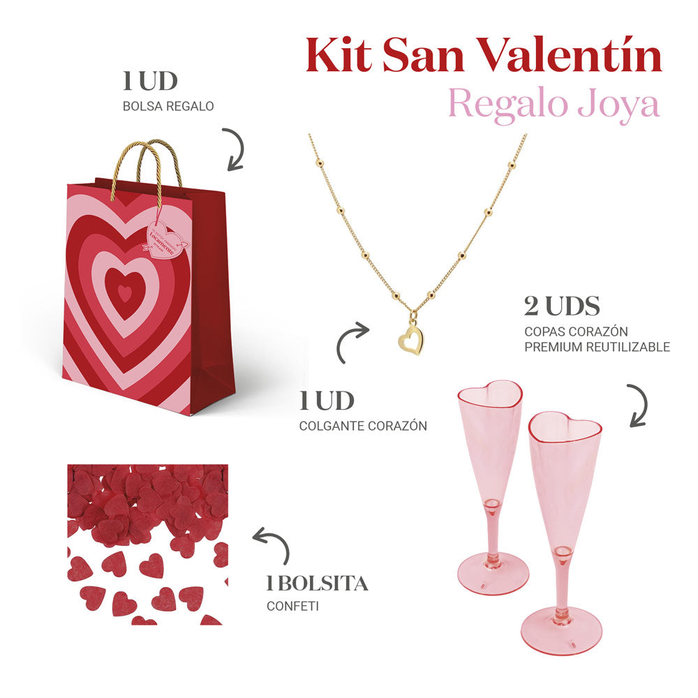 Kit-cadeau de bijoux San Valentine coeurs