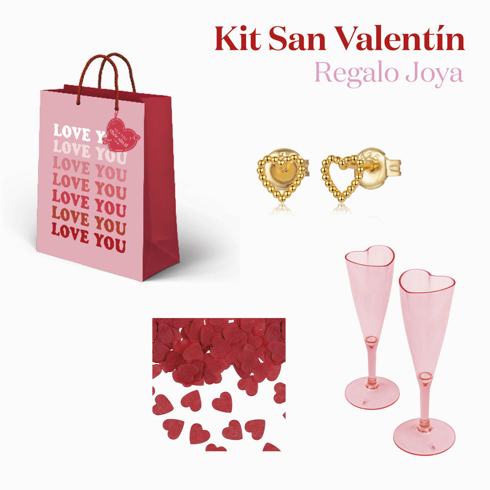 Kit Regalo Joya Bolsa San Valentín "Love You"