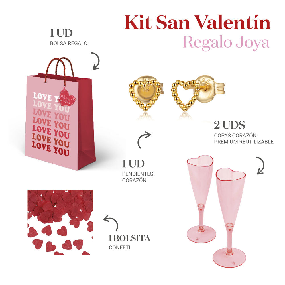 Kit-cadeau de bijoux Sac Valentine "Love You"