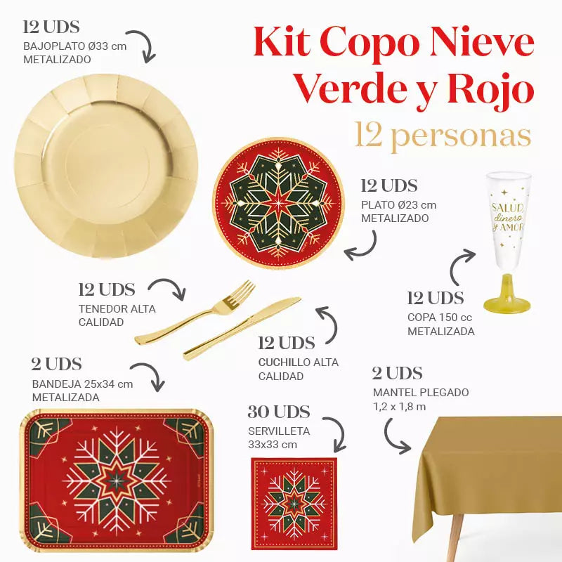 Grundlegende Wintertisch -Kit 12 Personen