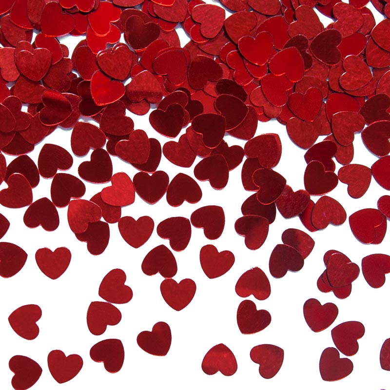 Confetti Heart Foil Red