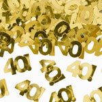 Confette metalizado número 40 de ouro