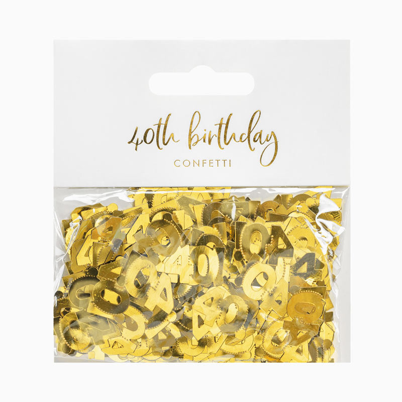 Metallized confetti number 40 gold
