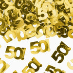 Confette metalizado número 50 de ouro