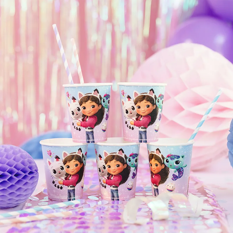 Vaso Cartón 250 cc La Casa de Muñecas de Gabby