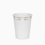 Vaso Cartón 220 cc Blanco con Detalles Dorados