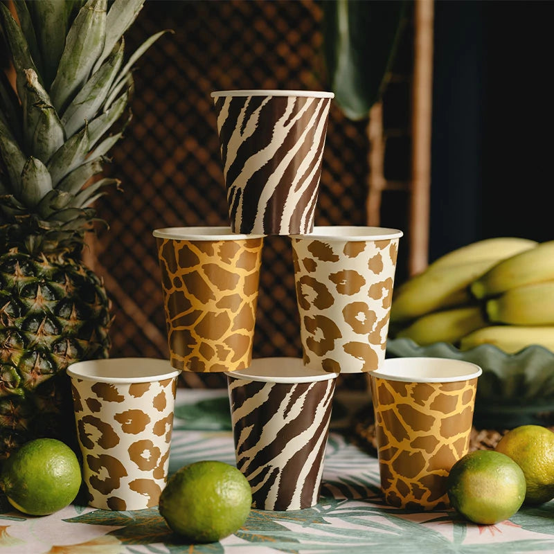 Vasos Cartón 220 cc Animal Print