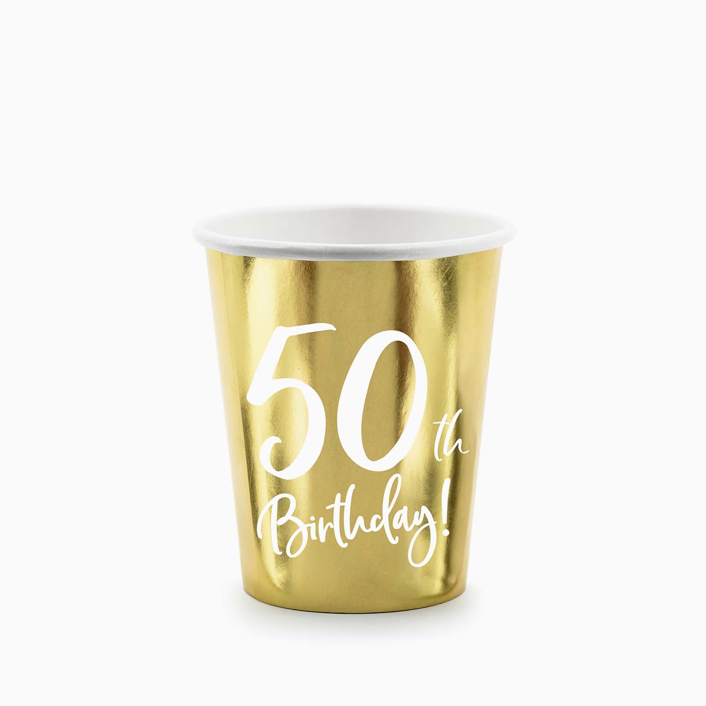 Vaso Cartón Oro "50th Birthday"
