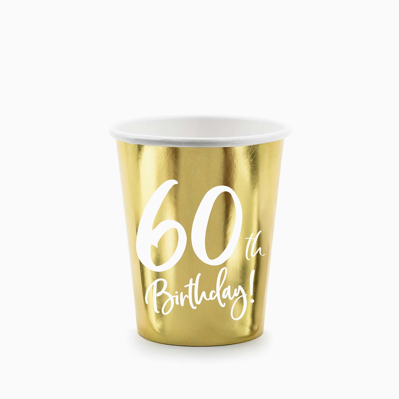 Vetro di cartone dorato "60 ° compleanno"