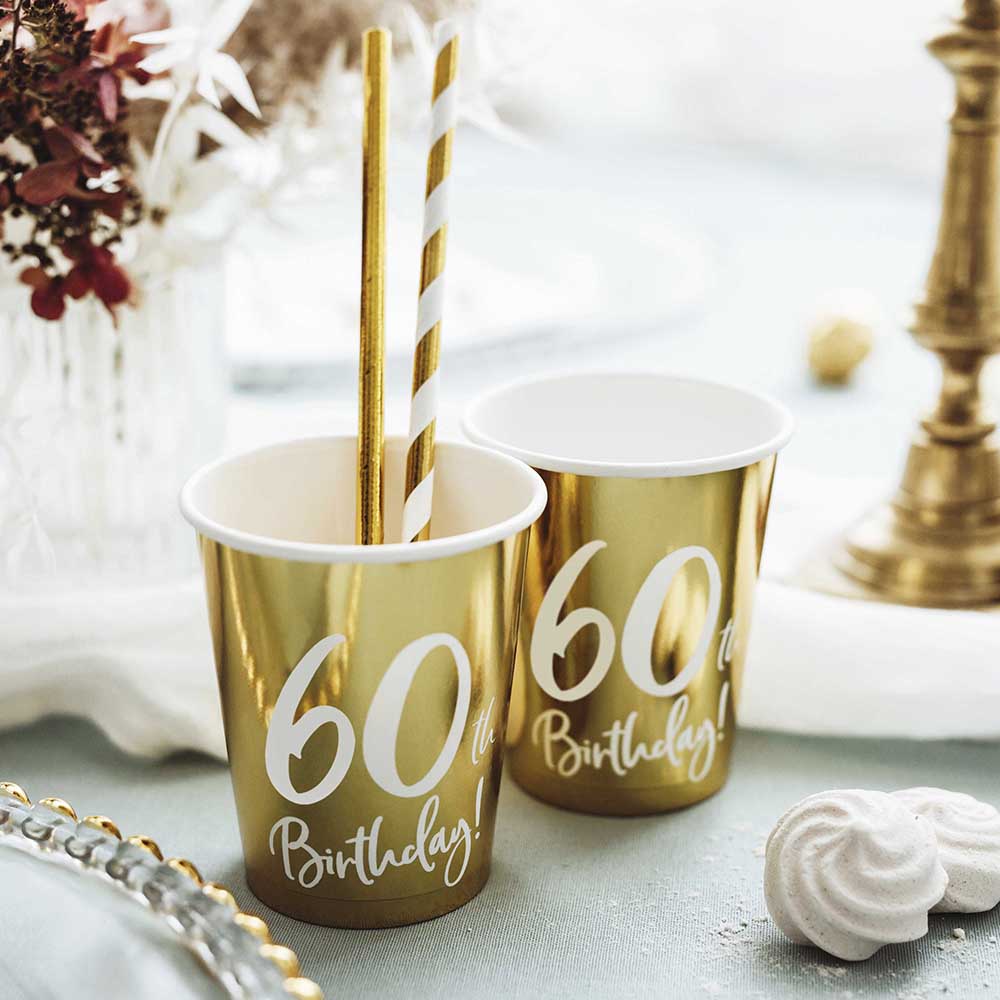 Gold Pappglas "60. Geburtstag"
