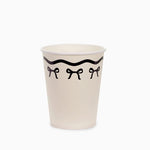 Vaso Cartón Crema Lazo Negro