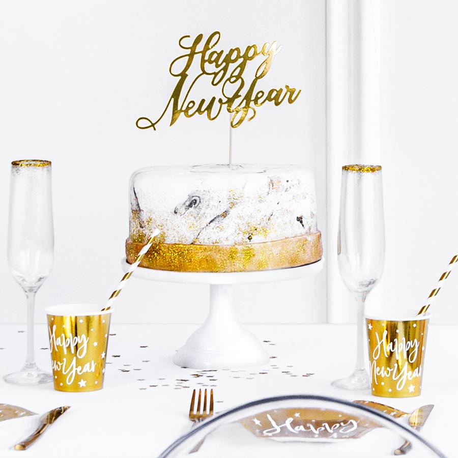 Topper Cake "Feliz Ano Novo" Véspera de Ano Novo