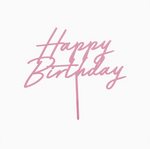 Gâteau topper 16 cm "joyeux anniversaire" rose pastel