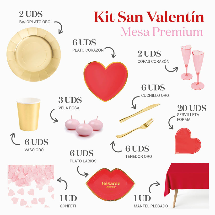 Kit Mesa Premium San Valentín