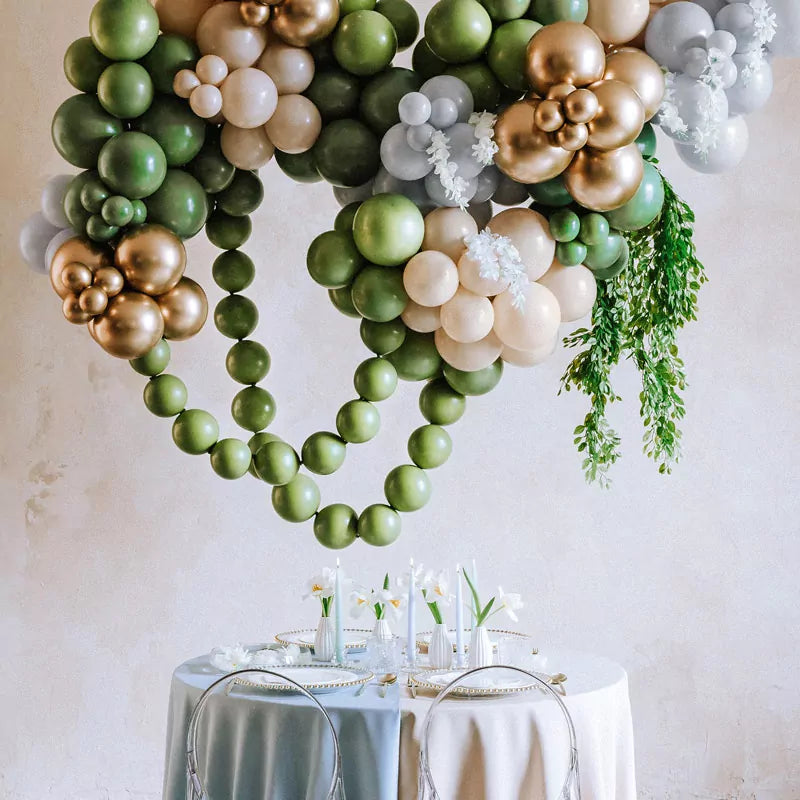 Globo Látex con Conector Ø 33 cm Verde Oliva