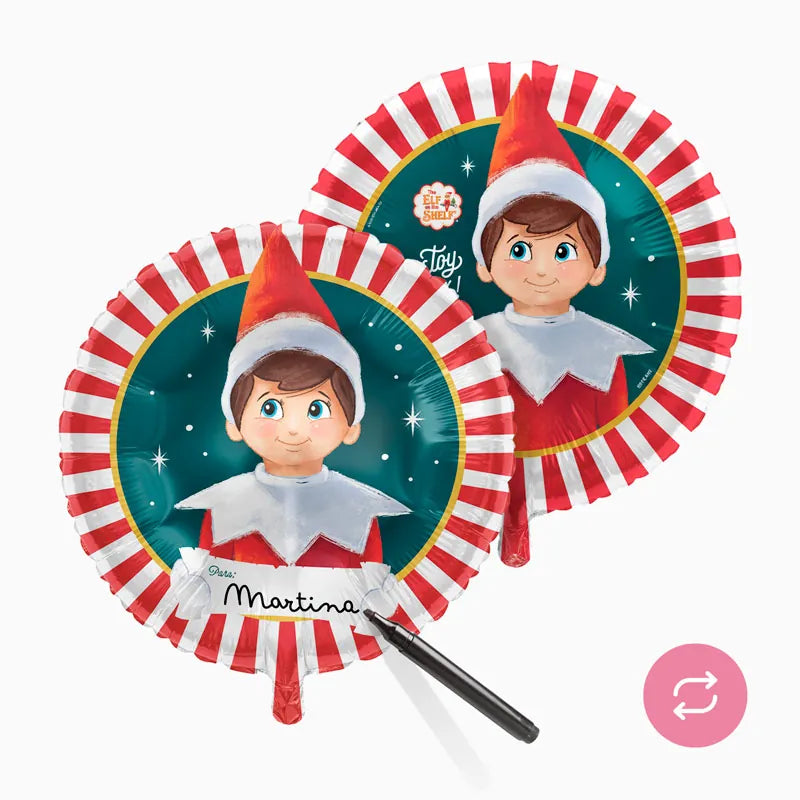 Inspiracion con Balão Foil Redondo Ø 45 cm Naughty Elf - O Elfo na Prateleira