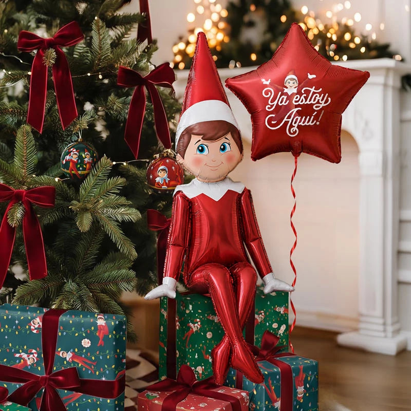 Giant Foil Balloon XL Naughty Elf - The Elf on the Shelf (No Helium)