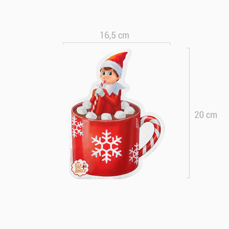 Servilleta Papel Doble Capa Navidad Forma Elfo Travieso - The Elf on the Shelf