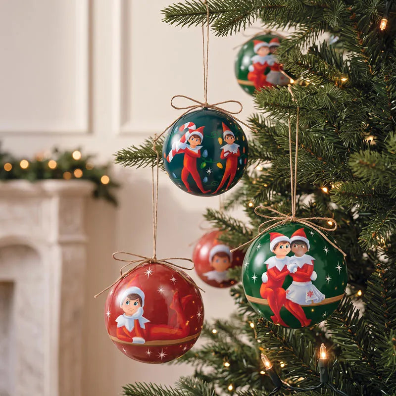 Inspiracion con Set of 3 Christmas Balls 8 cm The Elf on the Shelf