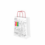 Bolsa Regalo Pequeña Cartón Navidad 18 x 10 x 24 cm + Rotuladores para Colorear The Elf on the Shelf